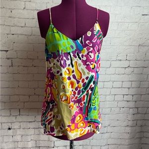 Mossique size small multicolor animal print silk tank top